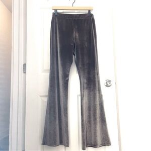 NGORDER Taupe Velvet Flare Leggings Pants | Soft Stretchy High Waist | Size 12